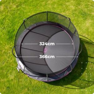 Trampolina ogrodowa THUNDER 12ft 366 cm z siatką i drabinką profesjonalna łatwy montaż