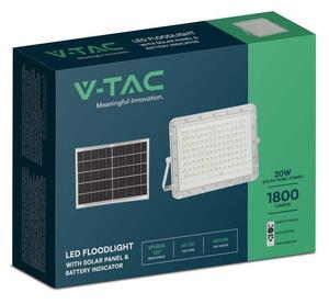 Projektor LED Solarny V-TAC 180W Pilot, AUTO, Timer, IP65 Biały VT-180W-W 4000K 1800lm 2 Lata Gwarancji