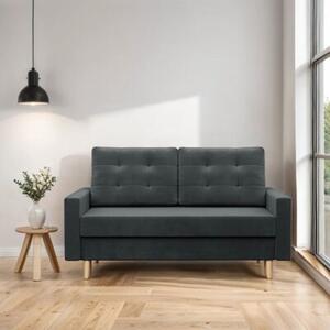 Sofa rozkÅadana, MILO, velvet, 152x92x92 cm, ciemny szary | TYLETEGOTU