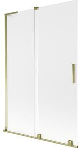 Mexen Velar L parawan nawannowy 2-skrzydłowy rozsuwany 120 x 150 cm, szron, złoty - 896-120-003-31-50