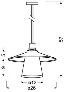 Loft Lampa Wisząca 1X60W E27 Czarny