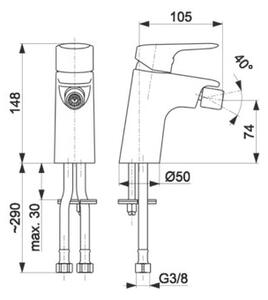 Bateria bidetowa KFA ARMATURA Abasha Chrom