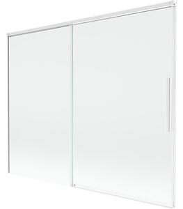 Mexen Rox parawan nawannowy 2-skrzydłowy rozsuwany 190 x 150 cm, transparent, biały - 8C9-190-001-20-00