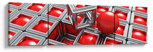 Obraz - 3D metaliczna abstrakcja (170x50 cm)