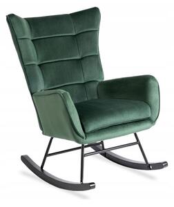 Fotel Uszak Bujany Wypoczynkowy Welurowy Salon Loft Velvet Zielony JACKSON