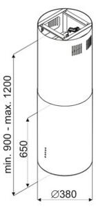 Okap GLOBALO Heweno Isola 39.2 ZÅoty mat 675m3/h 62dB klasa B WyÅwietlacz elektroniczny