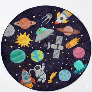 Ciemnoniebieski dziecięcy dywan do zabawy odpowiedni do prania ø150 cm Into The Space – Mila Home