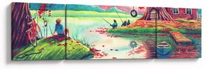 Obraz - Akwarela, Bay in a mountain village (170x50 cm)