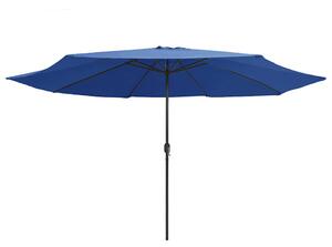 Parasol ogrodowy na metalowym słupku, 390 cm, niebieski