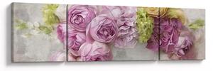 Obraz - Kwiaty na ścianie w pastelowych kolorach (170x50 cm)
