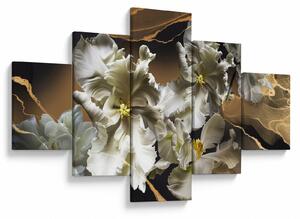 Obraz - Orchidea kwiaty na marmurowym tle (125x70 cm)