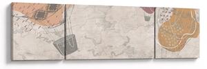 Obraz - Balony nad miastem, ciepłe odcienie (170x50 cm)