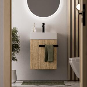 Szafka podumywalkowa WC COMPACT 450 z umywalką 45 cm - półka lewa - różne kolory