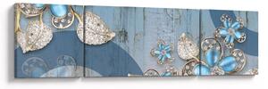 Obraz - Niebieskie kwiaty (170x50 cm)
