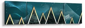 Obraz - Księżyc w pełni nad złotymi górami (170x50 cm)