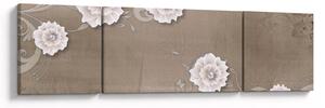 Obraz - Draperie z kwiatami (170x50 cm)