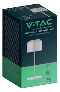 Lampka Biurkowa Nocna V-TAC 1,5W LED 21cm Ładowanie Ściemnianie Biała VT-1181 2700K-5700K 150lm