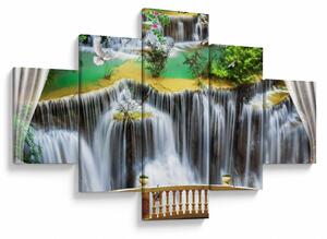 Obraz - Widok magicznych wodospadów (125x70 cm)