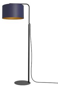 Lampa stojąca podłogowa czarna z abażurem granatowym 1xE27 15W Arden Luminex