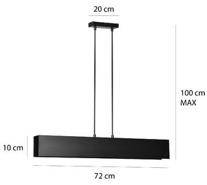 Gentor 3 Black 672/3 Oryginalna Lampa Wisząca Czarna Loft Regulowana Metalowa Design