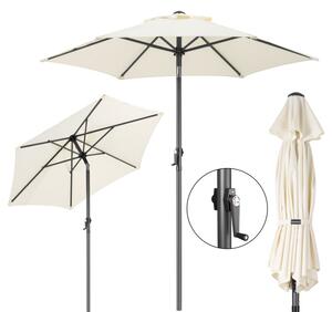 Składany parasol ogrodowy balkonowy regulowany 200 cm beżowy 50UV Bauerkraft