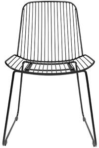 Krzesło Miles Czarne - Metal, Ekoskóra