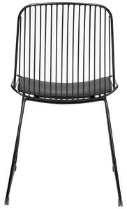 Krzesło Miles Czarne - Metal, Ekoskóra