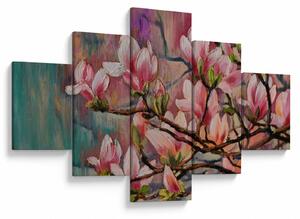Obraz - Obraz olejny, Kwitnąca sakura (125x70 cm)