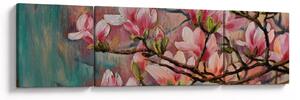 Obraz - Obraz olejny, Kwitnąca sakura (170x50 cm)