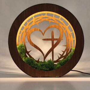 Ściemnialna lampa LED Serce z krzyżem | JEZUE
