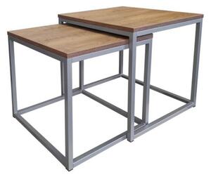 Stolik kawowy 2w1 CUBE orzech/srebrny