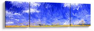 Obraz - Obraz olejny, Złote pole (170x50 cm)