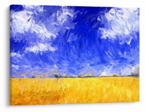 Obraz - Obraz olejny, Złote pole (70x50 cm)