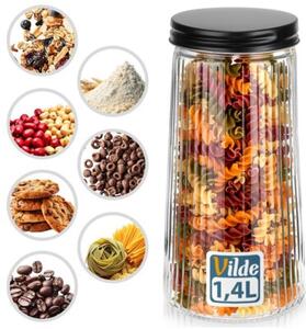 Pojemnik na produkty sypkie szklany z pokrywką 1,4 l