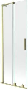 Mexen Velar L parawan nawannowy 2-skrzydłowy rozsuwany 75 x 150 cm, transparent, złoty szczotkowany - 896-075-003-01-55