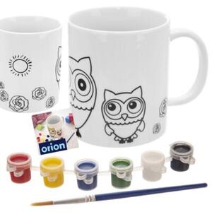 Kubek do malowania z farbkami porcelanowy sowa 330 ml