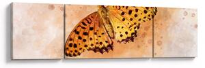 Obraz - Pomarańczowy motyl, akwarela (170x50 cm)