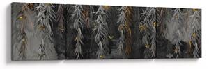 Obraz - Gałązki wierzby na czarnym tle (170x50 cm)