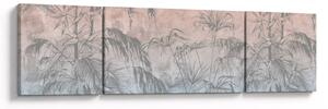 Obraz - Tropikalne rośliny na ścianie (170x50 cm)