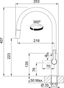Bateria kuchenna stojÄ ca FRANKE Maris Slim J Pull-Out z wyciÄ ganÄ wylewkÄ Chrom 115.0728.388