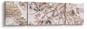 Obraz - Kwiatowy fresk na ceglanej ścianie (170x50 cm)