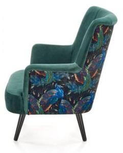 Fotel do salonu PAGONI VELVET ciemnozielony