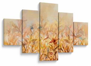 Obraz - Liście w jesiennych kolorach, obraz olejny (125x70 cm)