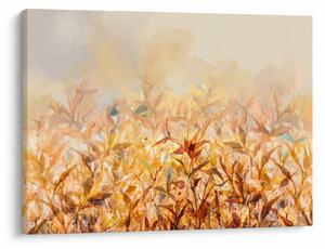 Obraz - Liście w jesiennych kolorach, obraz olejny (70x50 cm)