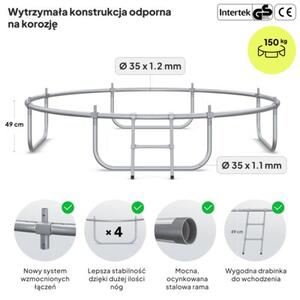 Trampolina ogrodowa z siatką wewnętrzną z drabinką dla dzieci 8FT 252cm Zipro Jump Pro Premium
