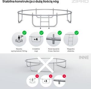 Trampolina ogrodowa z siatką wewnętrzną z drabinką dla dzieci 8FT 252cm Zipro Jump Pro Premium