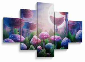 Obraz - Grzyby w pełni księżyca, grafika (125x70 cm)