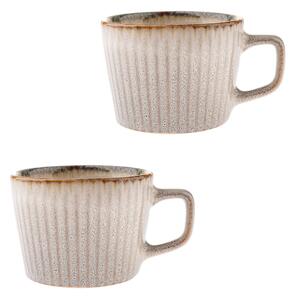 Kremowe kamionkowe kubki zestaw 2 szt. do cappuccino 190 ml Tone – Dakls