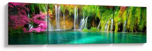 Obraz - Wodospad, Jeziora Plitwickie, Chorwacja (170x50 cm)