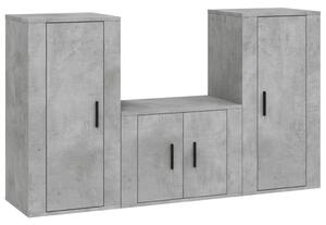 3-częściowy zestaw szafek telewizyjnych, szarość betonu